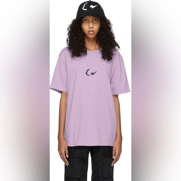 Moncler Genius 7 Moncler FRGMT Hiroshi Fujiwara Purple Logo T-Shirt  Size M - Picture 1 of 13